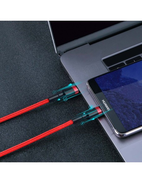 Patvarus lankstus kabelis USB-C PD PD 2.0 laidas 60W 20V 3A QC3.0 2M juoda ir raudona Patvarus lankstus kabelis USB-C PD PD 2.0 laidas 60W 20V 3A QC3.0 2M juoda ir raudona
