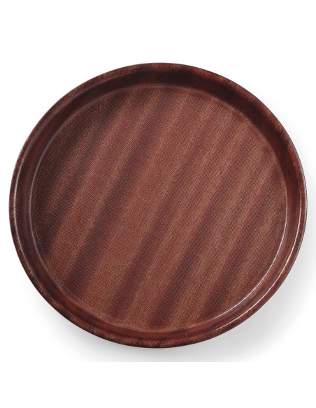 Gilus medinis neslystantis padavėjo padėklas su apvadu - apvalus sk. 42 cm