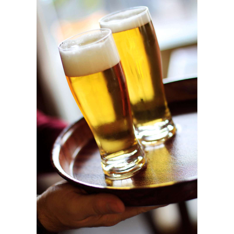 Gilus medinis neslystantis padavėjo padėklas su apvadu - apvalus sk. 42 cm