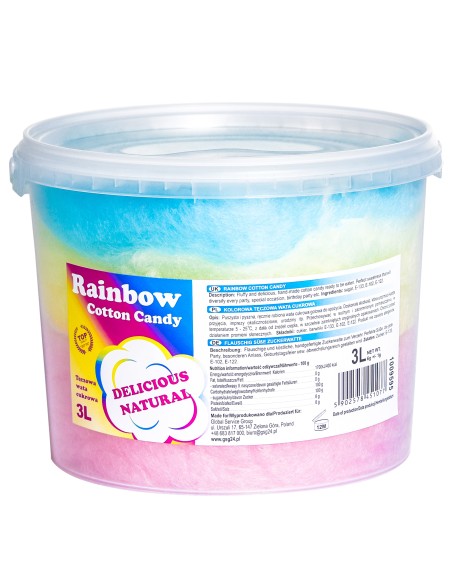 Spalvinga vaivorykštinė cukraus vata Rainbow Cotton Candy 3L Spalvinga vaivorykštinė cukraus vata Rainbow Cotton Candy 3L