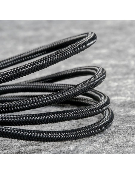 Kabelis USB laidas 4in1 iPhone Lightning 2 x USB-C microUSB nailono pynėje 3,5A 1,2m juodas