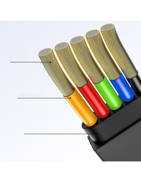 Išplečiamas laidas 3in1 USB microUSB iPhone Lightning USB-C 3.5A 35cm 120cm juodas
