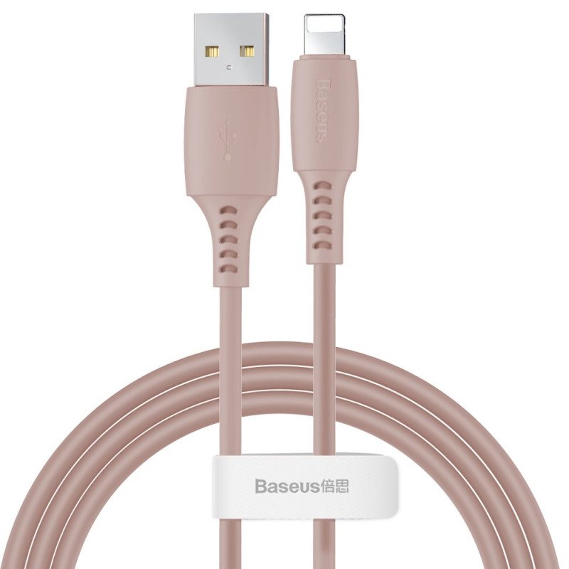 Kabelis USB laidas Iphone Lightning 2.4A 1.2m rožinis