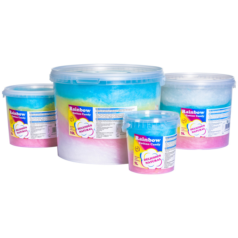 Spalvinga vaivorykštinė cukraus vata Rainbow Cotton Candy 3L