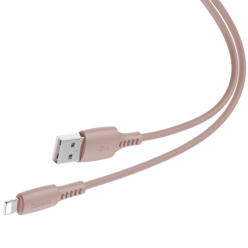 Kabelis USB laidas Iphone Lightning 2.4A 1.2m rožinis