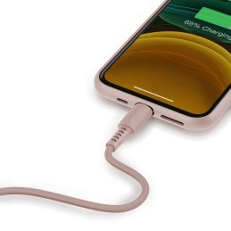 Kabelis USB laidas Iphone Lightning 2.4A 1.2m rožinis