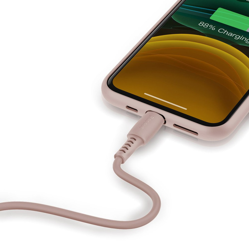 Kabelis USB laidas Iphone Lightning 2.4A 1.2m rožinis