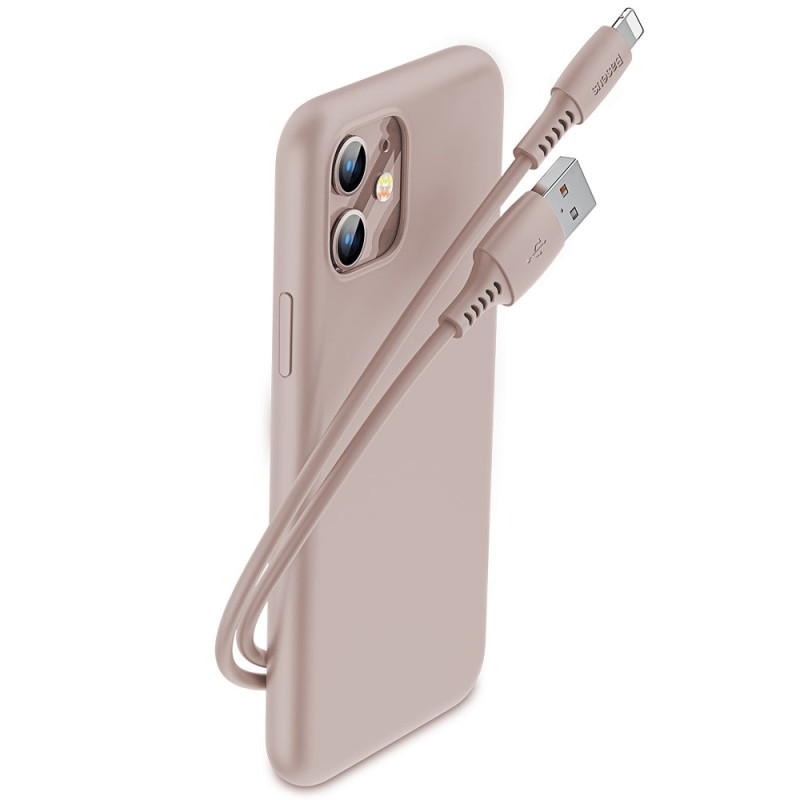 Kabelis USB laidas Iphone Lightning 2.4A 1.2m rožinis