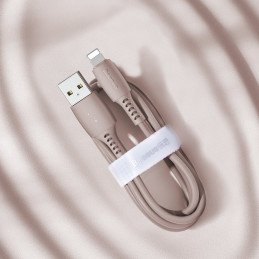 Kabelis USB laidas Iphone Lightning 2.4A 1.2m rožinis
