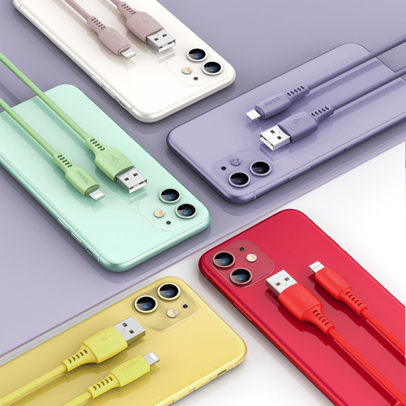 Kabelis USB laidas Iphone Lightning 2.4A 1.2m rožinis
