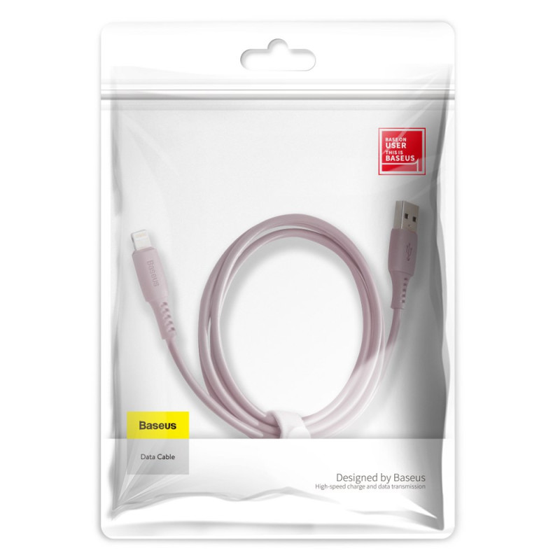 Kabelis USB laidas Iphone Lightning 2.4A 1.2m rožinis