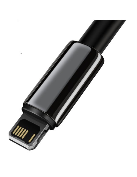 Tvirtas kabelis pintas USB laidas Iphone Lightning 2.4 A 2 m juodas Tvirtas kabelis pintas USB laidas Iphone Lightning 2.4 A 2 m juodas