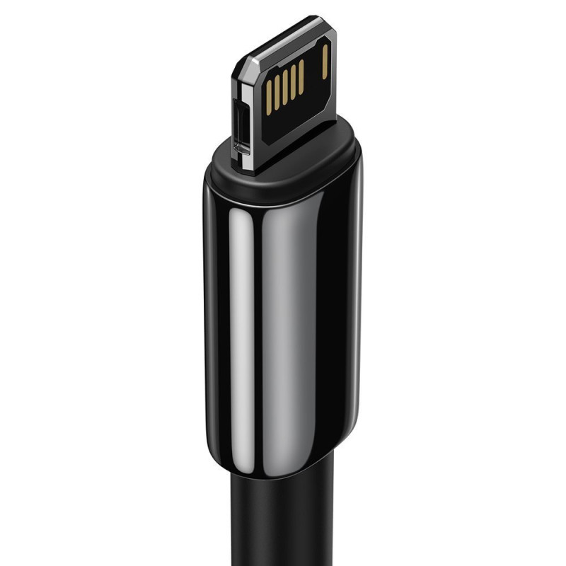 Tvirtas kabelis pintas USB laidas Iphone Lightning 2.4 A 2 m juodas