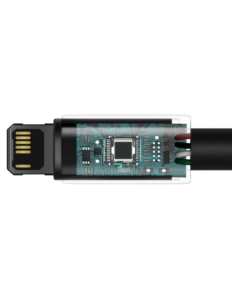 Tvirtas kabelis pintas USB laidas Iphone Lightning 2.4 A 2 m juodas Tvirtas kabelis pintas USB laidas Iphone Lightning 2.4 A 2 m juodas