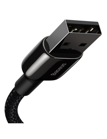 Tvirtas kabelis pintas USB laidas Iphone Lightning 2.4 A 2 m juodas Tvirtas kabelis pintas USB laidas Iphone Lightning 2.4 A 2 m juodas