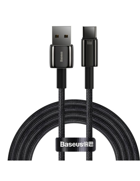 Tvirtas pintas kabelis USB USB-C 66 W 2m juodas Tvirtas pintas kabelis USB USB-C 66 W 2m juodas
