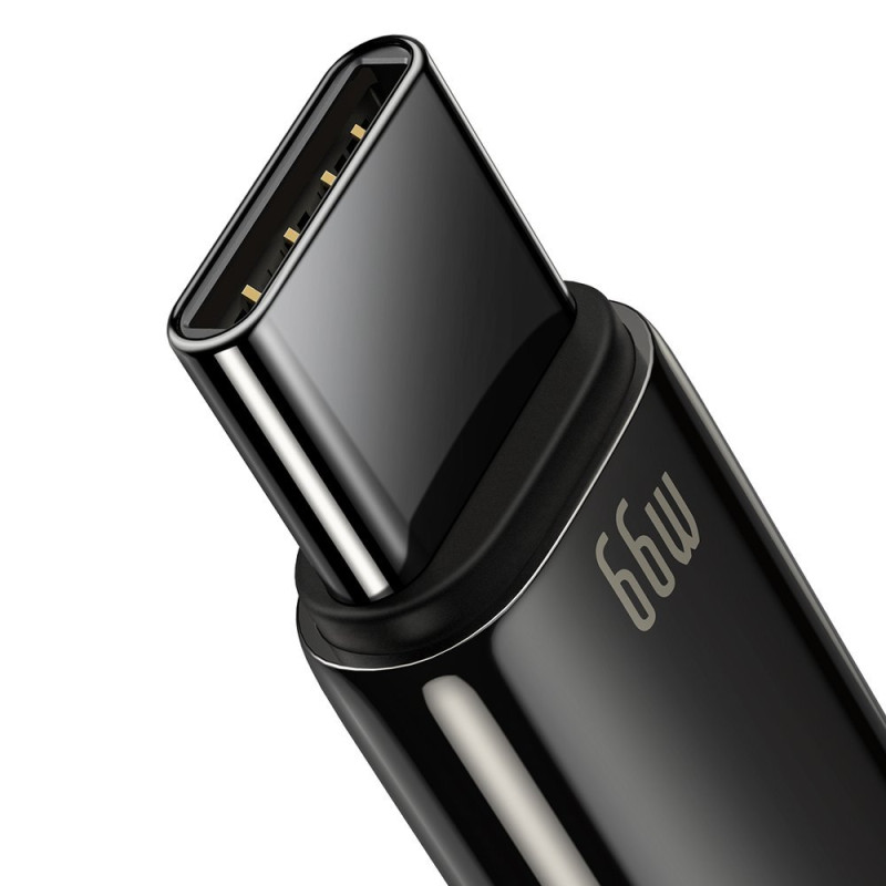 Tvirtas pintas kabelis USB USB-C 66 W 2m juodas