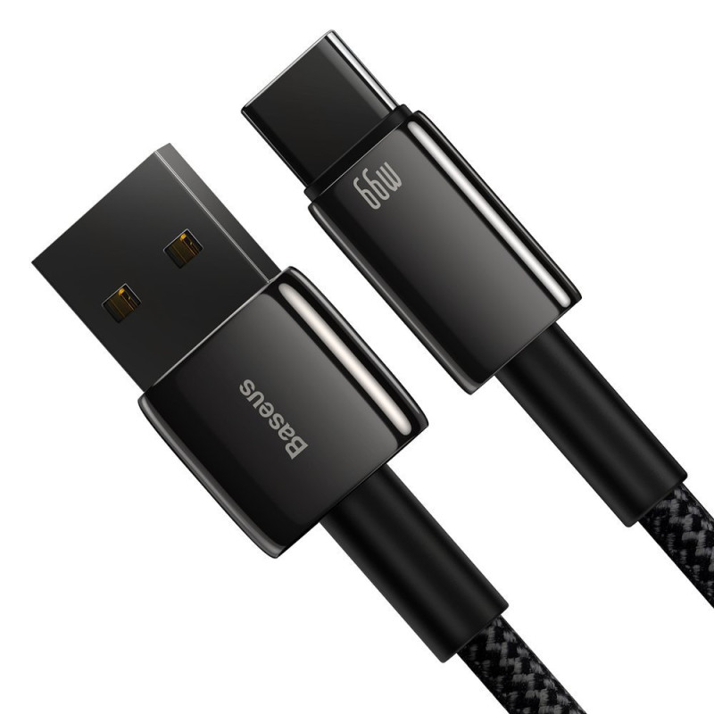 Tvirtas pintas kabelis USB USB-C 66 W 2m juodas