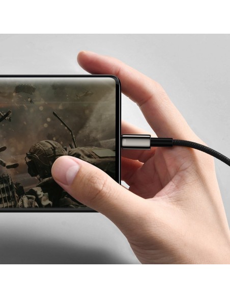 Tvirtas pintas kabelis USB USB-C 66 W 2m juodas Tvirtas pintas kabelis USB USB-C 66 W 2m juodas