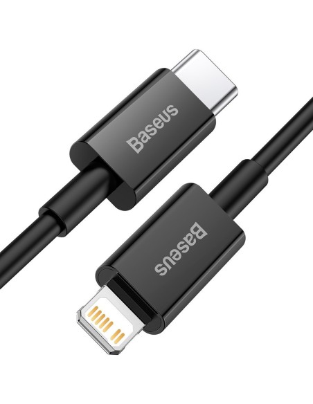 Puikus kabelis USB-C laidas iPhone Lightning greitam įkrovimui 20W 1m juodas Puikus kabelis USB-C laidas iPhone Lightning greitam įkrovimui 20W 1m juodas