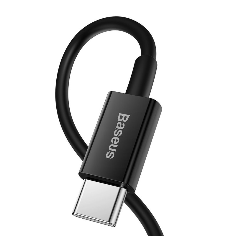 Puikus kabelis USB-C laidas iPhone Lightning greitam įkrovimui 20W 1m juodas