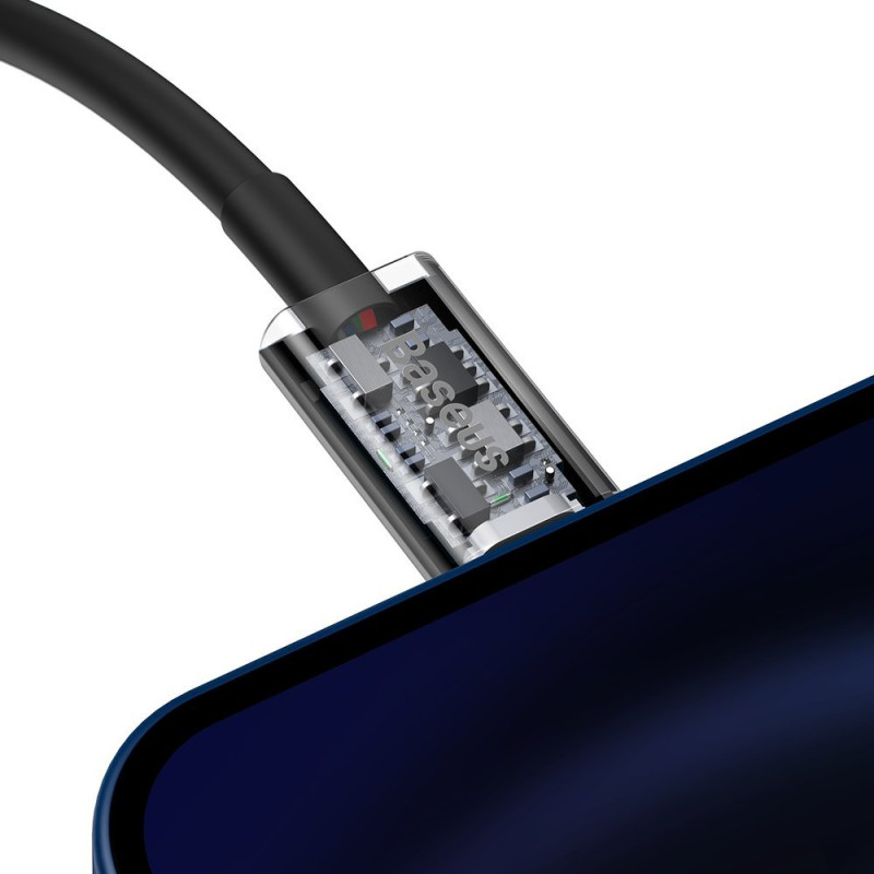 Puikus kabelis USB-C laidas iPhone Lightning greitam įkrovimui 20W 1m juodas