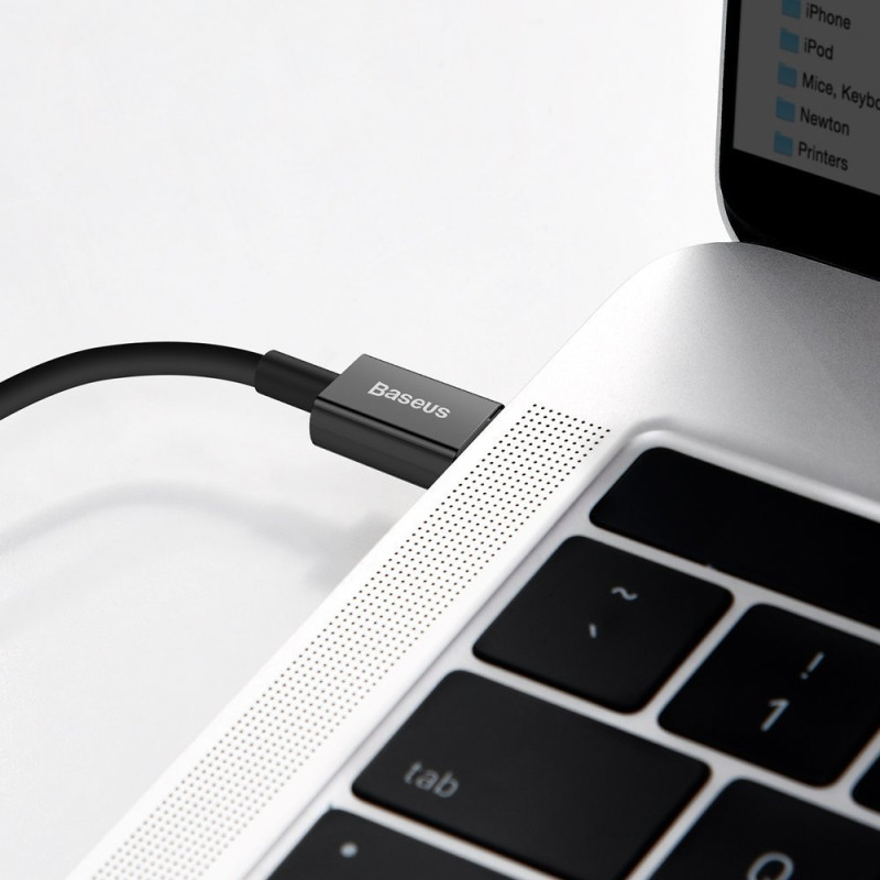 Puikus kabelis USB-C laidas iPhone Lightning greitam įkrovimui 20W 1m juodas