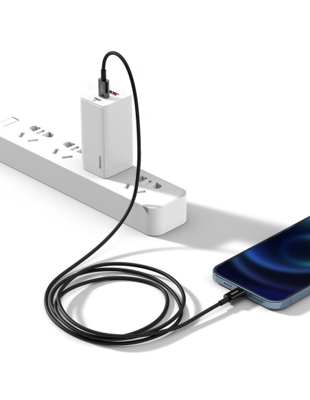 Puikus kabelis USB-C laidas iPhone Lightning greitam įkrovimui 20W 1m juodas Puikus kabelis USB-C laidas iPhone Lightning greitam įkrovimui 20W 1m juodas
