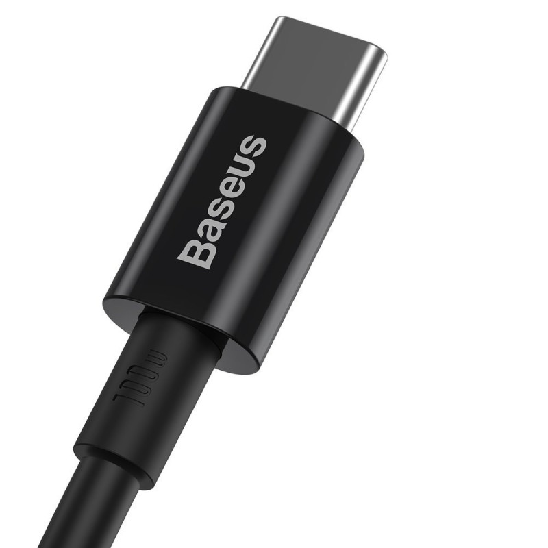 Puikus kabelis USB-C USB-C greito įkrovimo FCP 100W 5A 20V 1m juodas