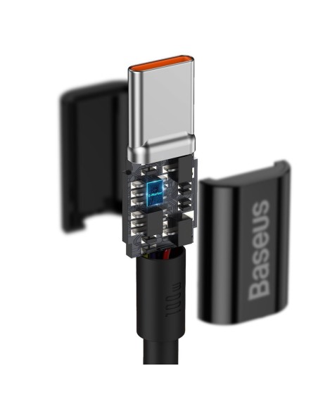 Puikus kabelis USB-C USB-C greito įkrovimo FCP 100W 5A 20V 1m juodas Puikus kabelis USB-C USB-C greito įkrovimo FCP 100W 5A 20V 1m juodas