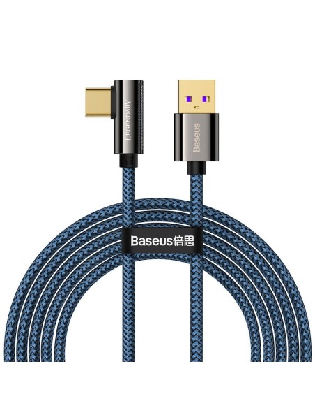 Legendinis kampuotas USB laidas žaidėjams USB-C 66W 2m mėlynas Legendinis kampuotas USB laidas žaidėjams USB-C 66W 2m mėlynas