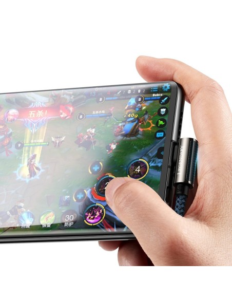 Legendinis kampuotas USB laidas žaidėjams USB-C 66W 2m mėlynas Legendinis kampuotas USB laidas žaidėjams USB-C 66W 2m mėlynas