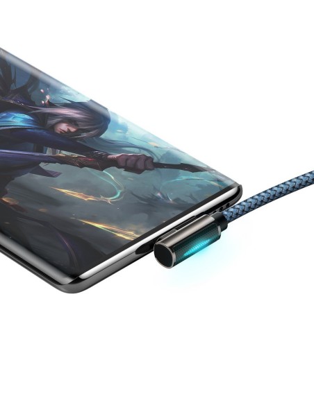 Legendinis kampuotas USB laidas žaidėjams USB-C 66W 2m mėlynas Legendinis kampuotas USB laidas žaidėjams USB-C 66W 2m mėlynas