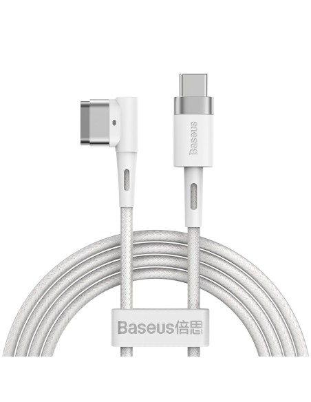 Kampinis magnetinis maitinimo laidas skirtas MacBook Power L formos USB-C 60W 2m baltas Kampinis magnetinis maitinimo laidas skirtas MacBook Power L formos USB-C 60W 2m baltas