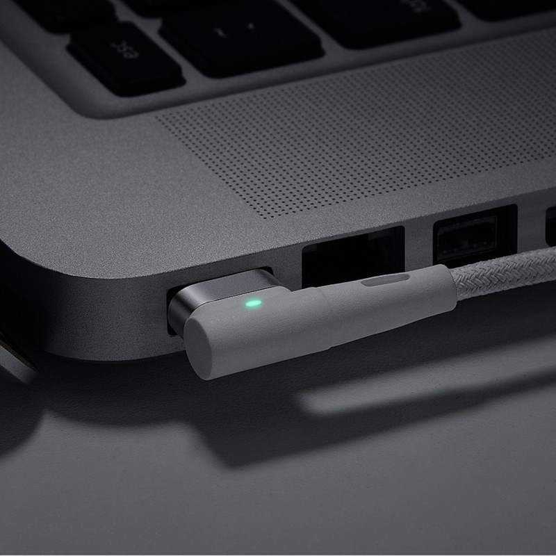 Kampinis magnetinis maitinimo laidas skirtas MacBook Power L formos USB-C 60W 2m baltas