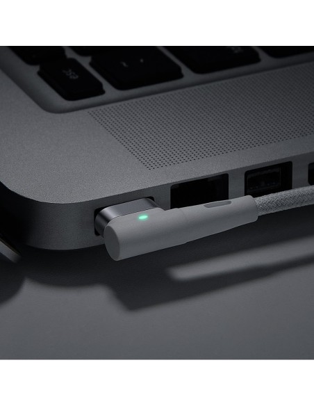 Kampinis magnetinis maitinimo laidas skirtas MacBook Power L formos USB-C 60W 2m baltas Kampinis magnetinis maitinimo laidas skirtas MacBook Power L formos USB-C 60W 2m baltas