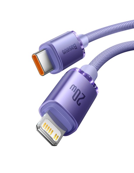 Laido laidas greitam įkrovimui ir duomenų perdavimui USB-C iPhone Lightning 20W 2m violetinė Laido laidas greitam įkrovimui ir duomenų perdavimui USB-C iPhone Lightning 20W 2m violetinė