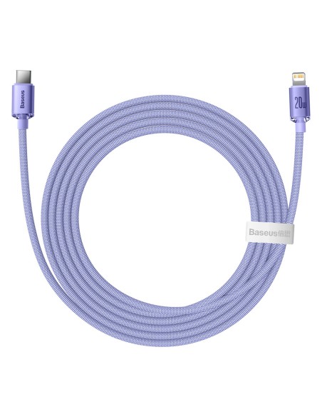 Laido laidas greitam įkrovimui ir duomenų perdavimui USB-C iPhone Lightning 20W 2m violetinė Laido laidas greitam įkrovimui ir duomenų perdavimui USB-C iPhone Lightning 20W 2m violetinė