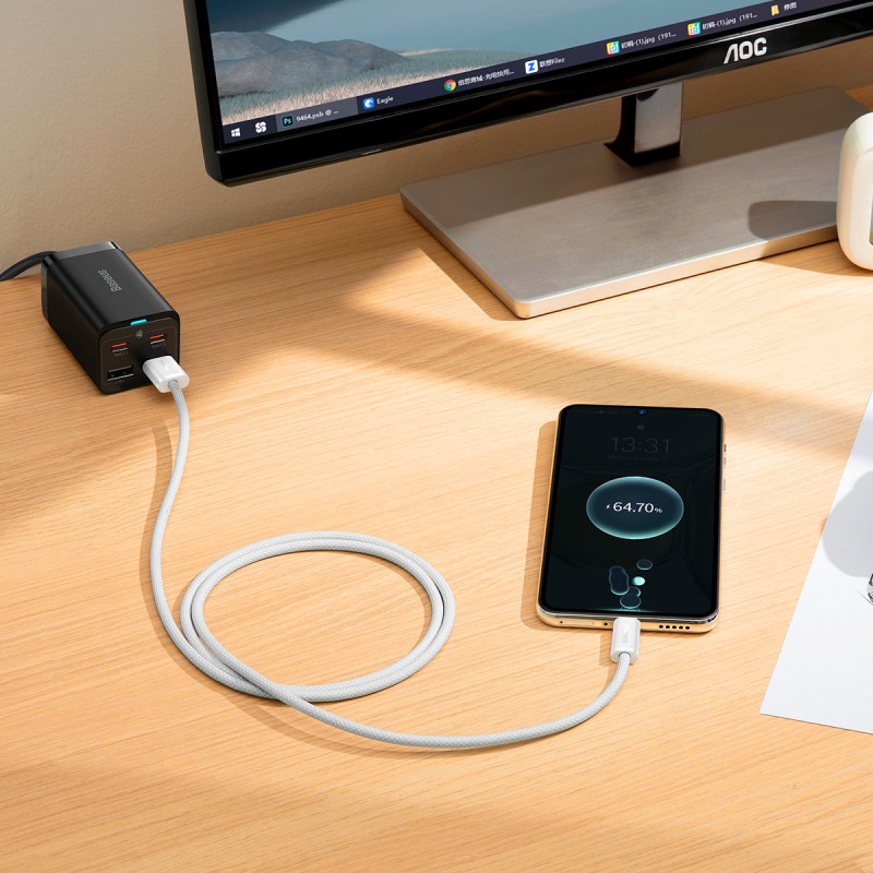 Dynamic Series USB kabelis USB-C 100W 1m baltas