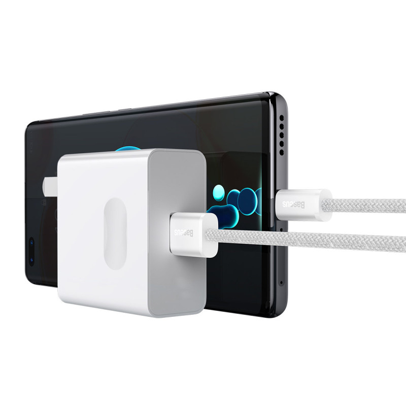 Dynamic Series USB kabelis USB-C 100W 1m baltas