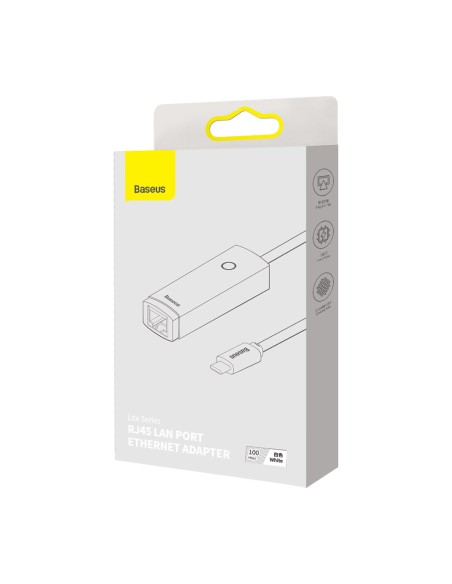 Išorinė tinklo plokštė USB-C RJ-45 100Mbps balta Išorinė tinklo plokštė USB-C RJ-45 100Mbps balta