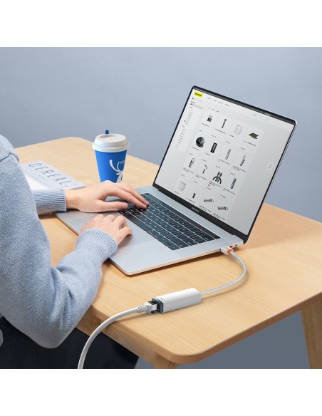 Išorinė tinklo plokštė USB-C RJ-45 100Mbps balta Išorinė tinklo plokštė USB-C RJ-45 100Mbps balta