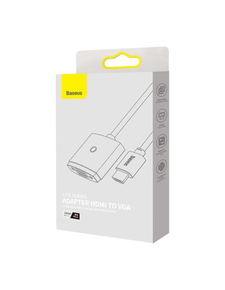 Adapterio adapteris HDMI į VGA + mini lizdas 3,5 mm microUSB maitinimo juodas Adapterio adapteris HDMI į VGA + mini lizdas 3,5 mm microUSB maitinimo juodas