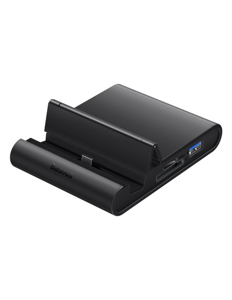 Telefono prijungimo stotelės stovas USB-C HUB juodas Telefono prijungimo stotelės stovas USB-C HUB juodas