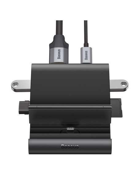 Telefono prijungimo stotelės stovas USB-C HUB juodas Telefono prijungimo stotelės stovas USB-C HUB juodas