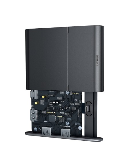 Telefono prijungimo stotelės stovas USB-C HUB juodas Telefono prijungimo stotelės stovas USB-C HUB juodas