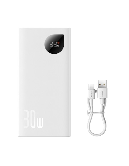 Adaman2 maitinimo blokas su skaitmeniniu ekranu 10000mAh 2xUSB 1xUSB-C greitas įkrovimas baltas Adaman2 maitinimo blokas su skaitmeniniu ekranu 10000mAh 2xUSB 1xUSB-C greitas įkrovimas baltas
