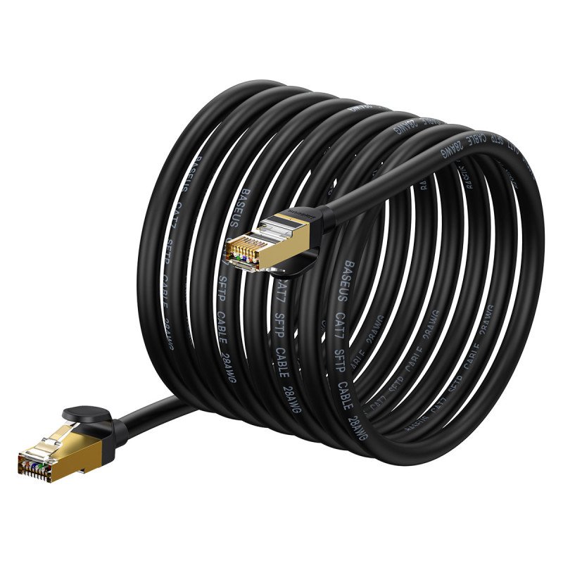 Speed Seven RJ45 tinklo kabelis Cat 7 10Gbps 10m juodas