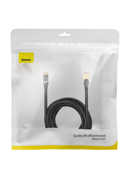 Septynių spartų greitas tinklo kabelis RJ45 Cat 7 10Gbps 15m juodas Septynių spartų greitas tinklo kabelis RJ45 Cat 7 10Gbps 15m juodas