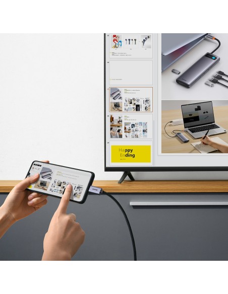 Didelės raiškos serijos adapterio laidas USB-C HDMI 2.0 4K 60Hz 1 m juodas Didelės raiškos serijos adapterio laidas USB-C HDMI 2.0 4K 60Hz 1 m juodas